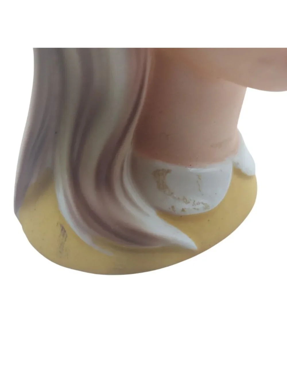 Napcoware Head Vase Lady Teen Ceramic Blonde Yellow Bow Pearl Earring MCM C8493